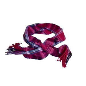 Women's James Pringle Pink Purple Plaid Soft Scarf One Size